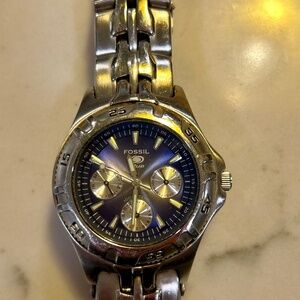 Fossil blue dial watch